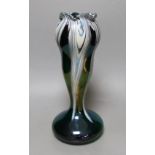 Josef Rindskopf, iridescent glass vase of bulbous form, 34cm