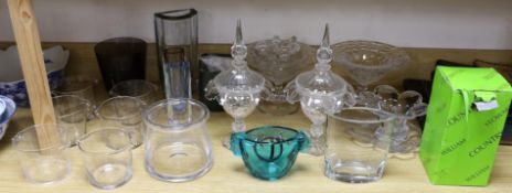 A selection of various glassware, to include a pair Royal Brierley vases, Sevres Cristal vase and