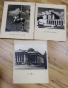 A collection of 1950's French black and white architectural photographs, 51 x 41cm overall,