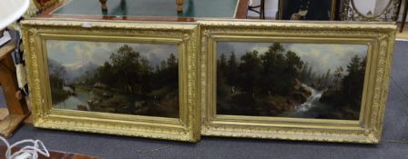 A. Melzer (19th C.), pair of oils on canvas, Austrian alpine landscapes, signed, 50 x 92cm
