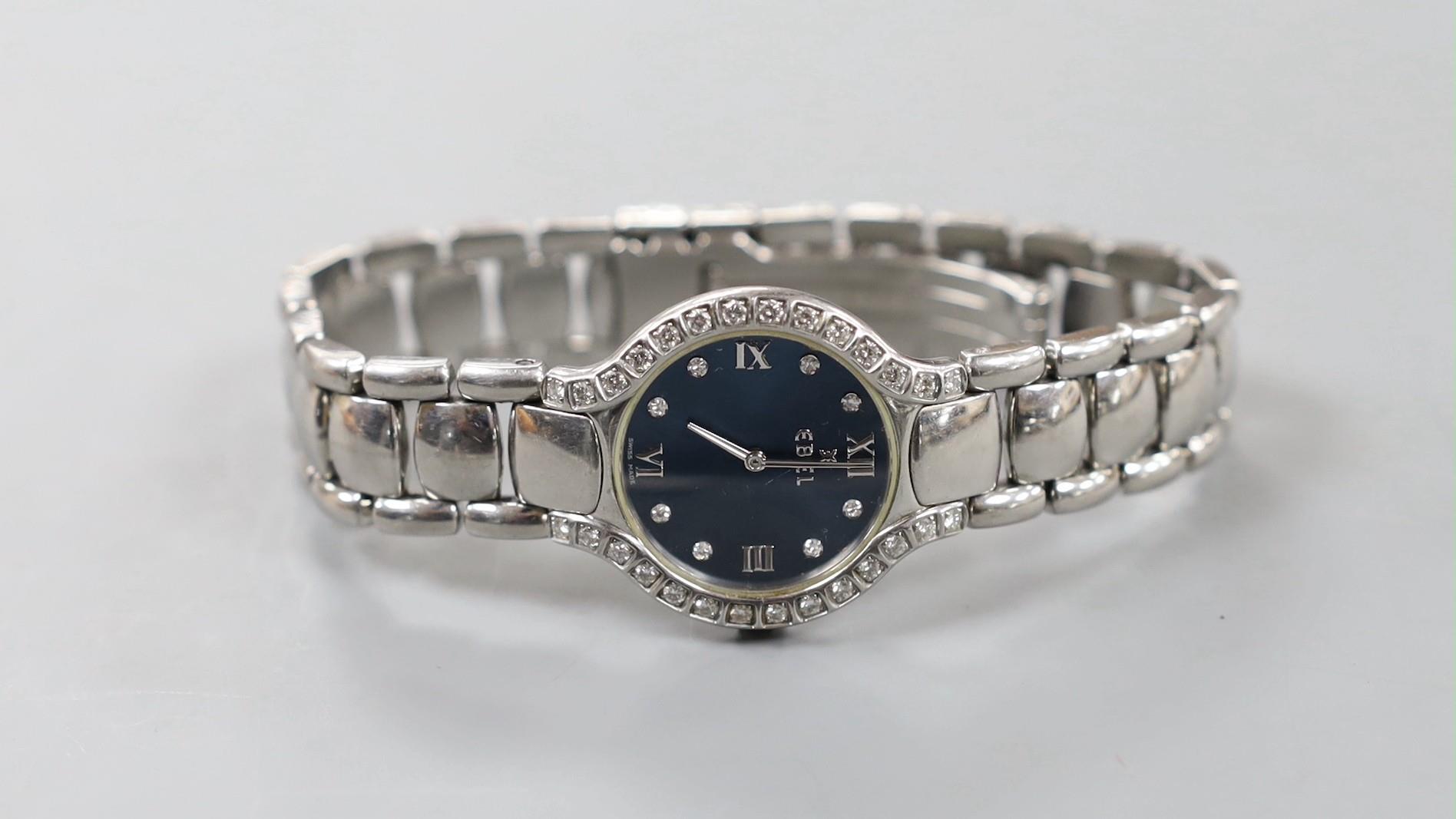 A lady's modern stainless steel Ebel quartz wrist watch and bracelet with diamond set dial and - Image 2 of 5