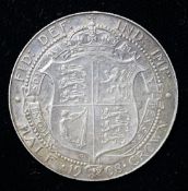 UK coins, Edward VII half crown 1908, good VF