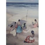 Sir William Russell Flint, colour print, 'Gitanas at La Galera', signed in pencil, 68 x 50cm