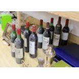 Ten bottles of assorted Chateau wines; Ch. Ducluzeau, 1978 (3)Ch. Mazeris, 1988 (top of cap broken)