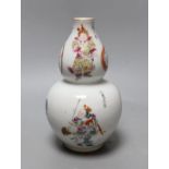 A Chinese famille rose gourd vase. 18cm high