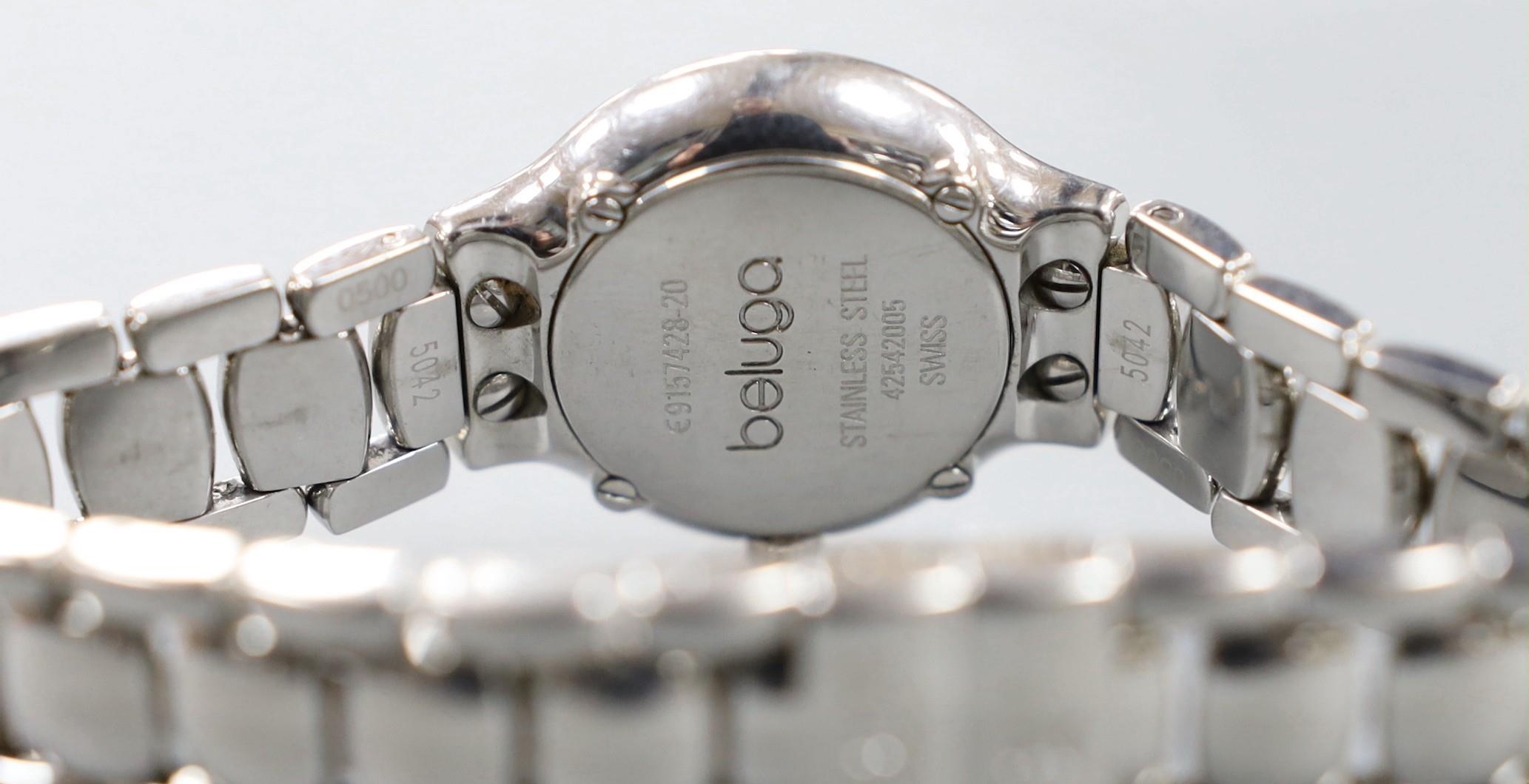 A lady's modern stainless steel Ebel quartz wrist watch and bracelet with diamond set dial and - Image 4 of 5