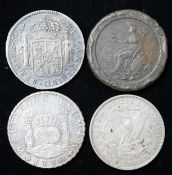 Spain coins, Charles III 8 Reales, Mexico 1770, cleaned otherwise good VF, a Charles IV 8 Reales,