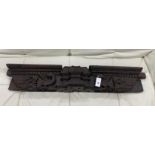 A 19th century Anglo Indian carved pediment, length 112cm, height 19cm