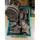 A group of African / Indian wood carvings, masks, etc.