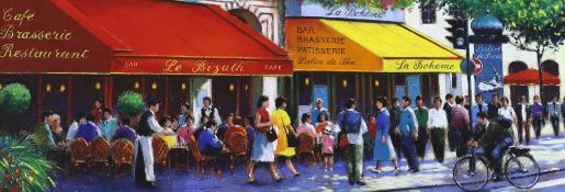 E. Anthony Orme (1945-), pastel, Parisienne boulevard, signed, 29 x 78cm