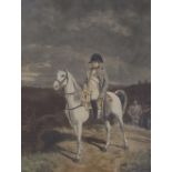 Frank Sternberg (b.1858), colour mezzotint, Napoleon on horseback, signed in pencil, 45 x 34cm