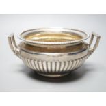 A George III demi fluted silver two handled sugar bowl, Burwash & Sibley, London, 1811, 16.8cm