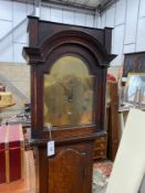 An early 19th century oak 30 hour longcase clock, the arched brass dial marked Paxton, Higham