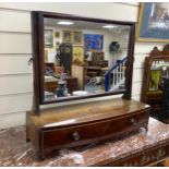 A late George III inlaid mahogany toilet mirror