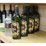 Eight bottles of assorted spirits; Glenfiddich, 8yo (4)Johnnie Walker 12yoBacardiRussky