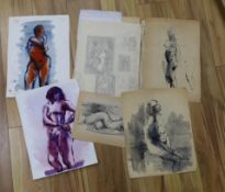 H.H. Sayce (1918-2001), a small group of ink and wash studies, mostly female nudes, signed,