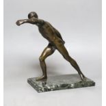 After the Antique, a bronze figure of a gladiator 28.5cm