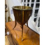 A late 19th / early 20th century Dutch inlaid mahogany jardiniere with brass liner diameter 33cm,