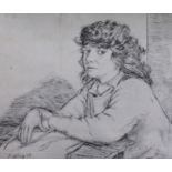 Llewelyn Petley Jones (1908-1986), etching, Portrait of a lady, signed in pencil, 13 x 15cm