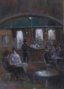 J. Hyde (aka Joel Kirk, b.1948), pastel, Interior café scene, signed with Charles Phillips COA, 67 x