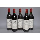 Five bottles of Chateau Montrose, 1989