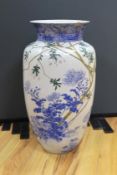 A massive Japanese underglaze blue and enamelled vase, Meiji period, 62cm