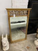 A Victorian style rectangular composition wall mirror, width 68cm, height 110cm