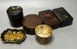 Six pieces of Japanese lacquerware