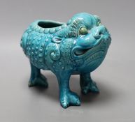 A Burmantofts pottery Jin Chan Lucky toad spoon warmer. 16cm high