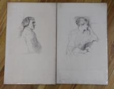 Sir William Rothenstein (1872-1945), pair of lithographs, Henry Irving (First State) and Ellen