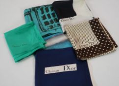 Six Christian Dior silk scarves