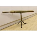 A Victorian Clarkson, High Holborn, brass telescope, on stand, 53cms high x 117cms long