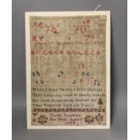 A late 18th century sampler, 31x21cm