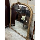 A Victorian style gilt framed overmantel mirror, height 124cm