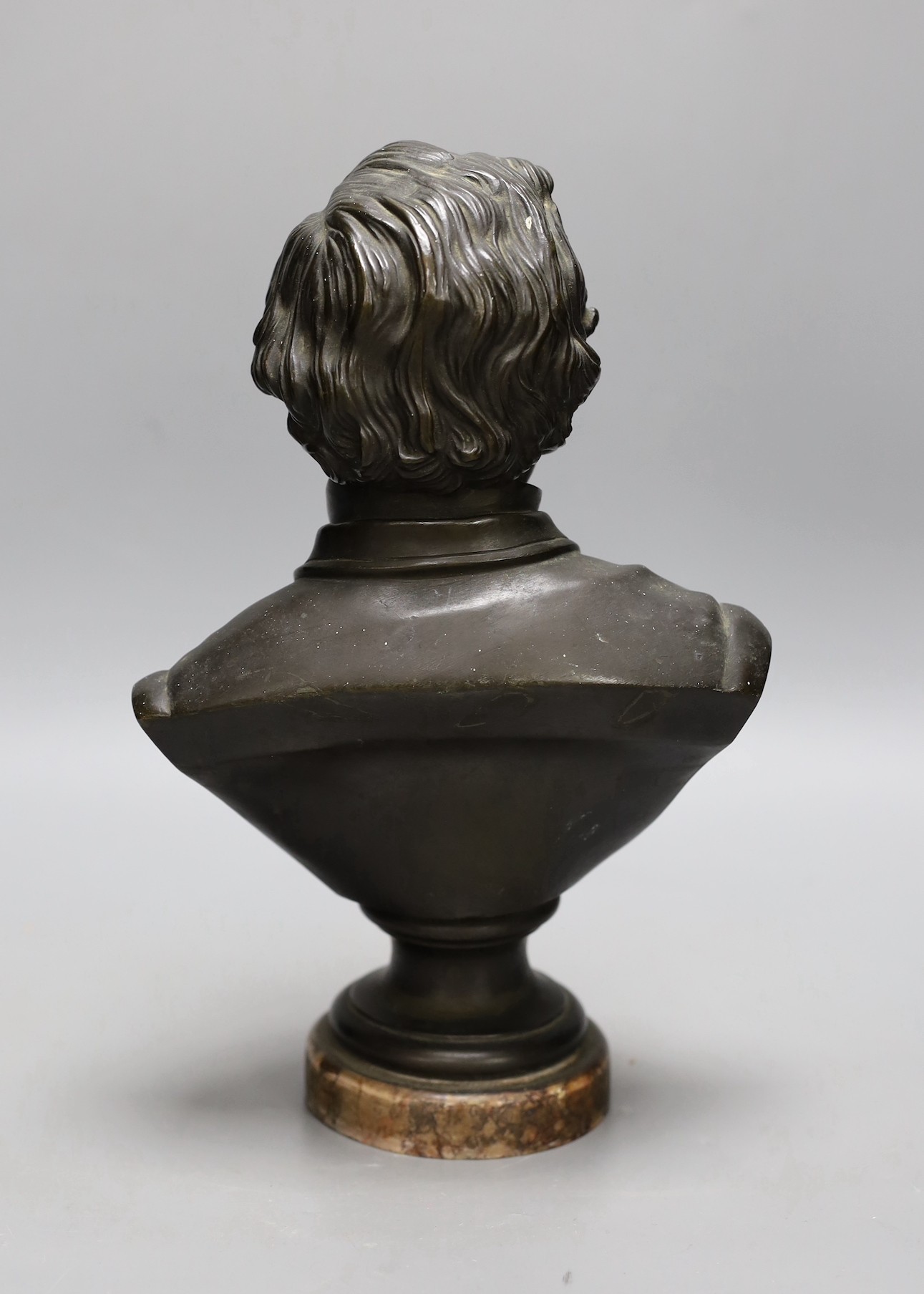 A 19th century cast bronze bust of Disraeli, 30cms high - Image 2 of 2