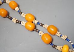 A faux Amber and bone necklace