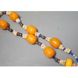 A faux Amber and bone necklace