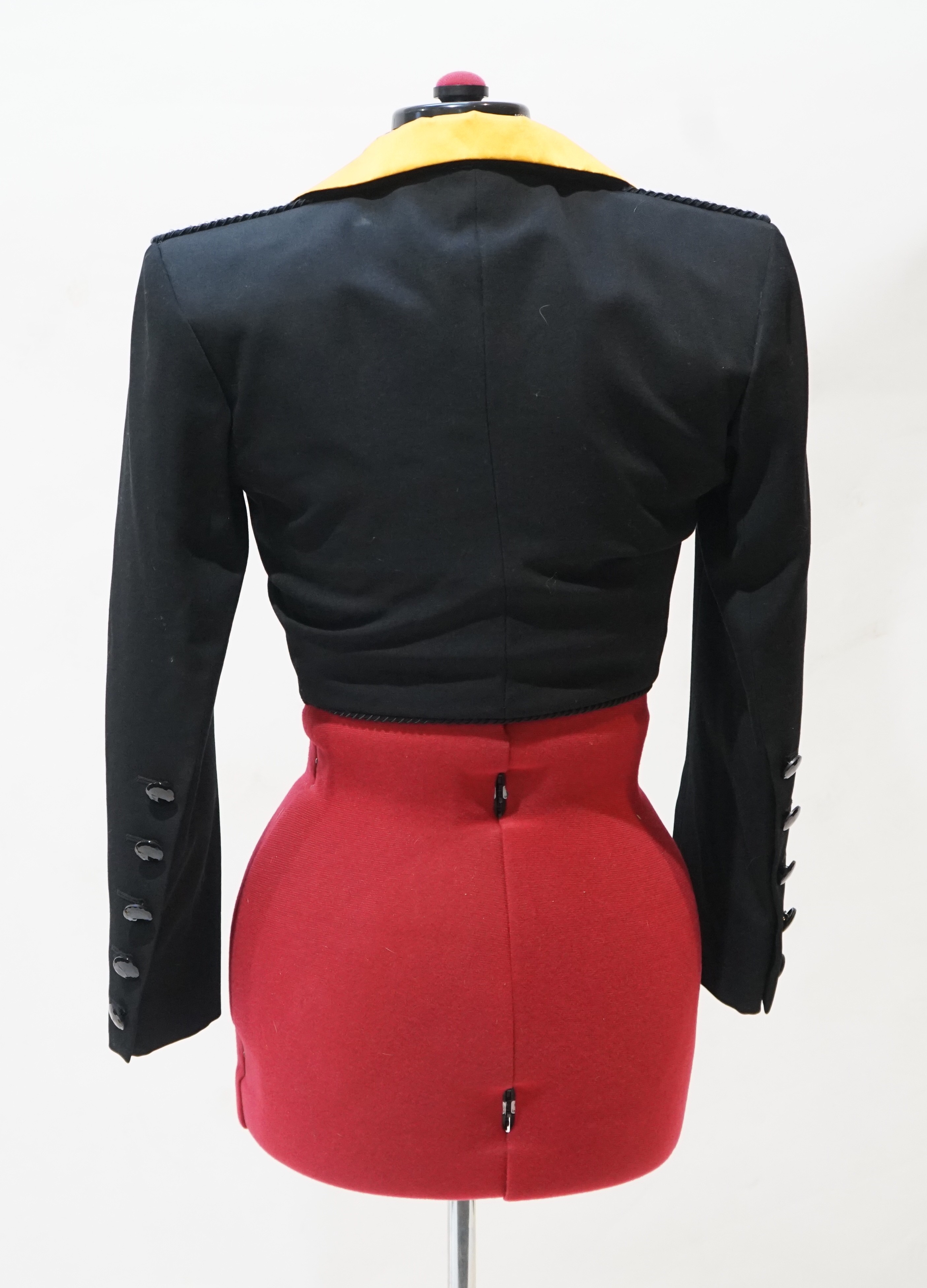 80's Yves Saint Laurent Rive Gauche Cropped Strong Shouldered Jacket Bolero 1980's Yves Saint - Image 3 of 3