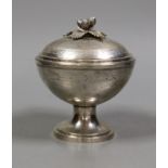 A late 18th century Austrian white metal pedestal bowl and cover, by Johann Sebastian Wurth, Vienna,