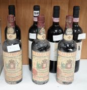 Three bottles of Real Cia Velha Royal Oporto 1958 vintage port and four bottles of Gianni Brunelli