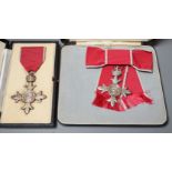 Two QEII MBE medals with paperwork, to Lt. Commander Paris. N. Anderson, VRD, Miss phyllis S.