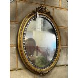 An Irish style oval mirror, width 54cm, height 72cm