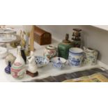 A group of Chinese porcelain vases, jars, bowls, etc, tallest item 25cms high