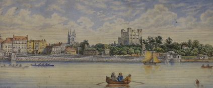 H. Burgess (19th C.), watercolour, Boating on The Thames with the Tower of London, signed and