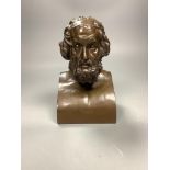 F. Barbedienne bronze bust of Homer, late 19th century, 21 cm high