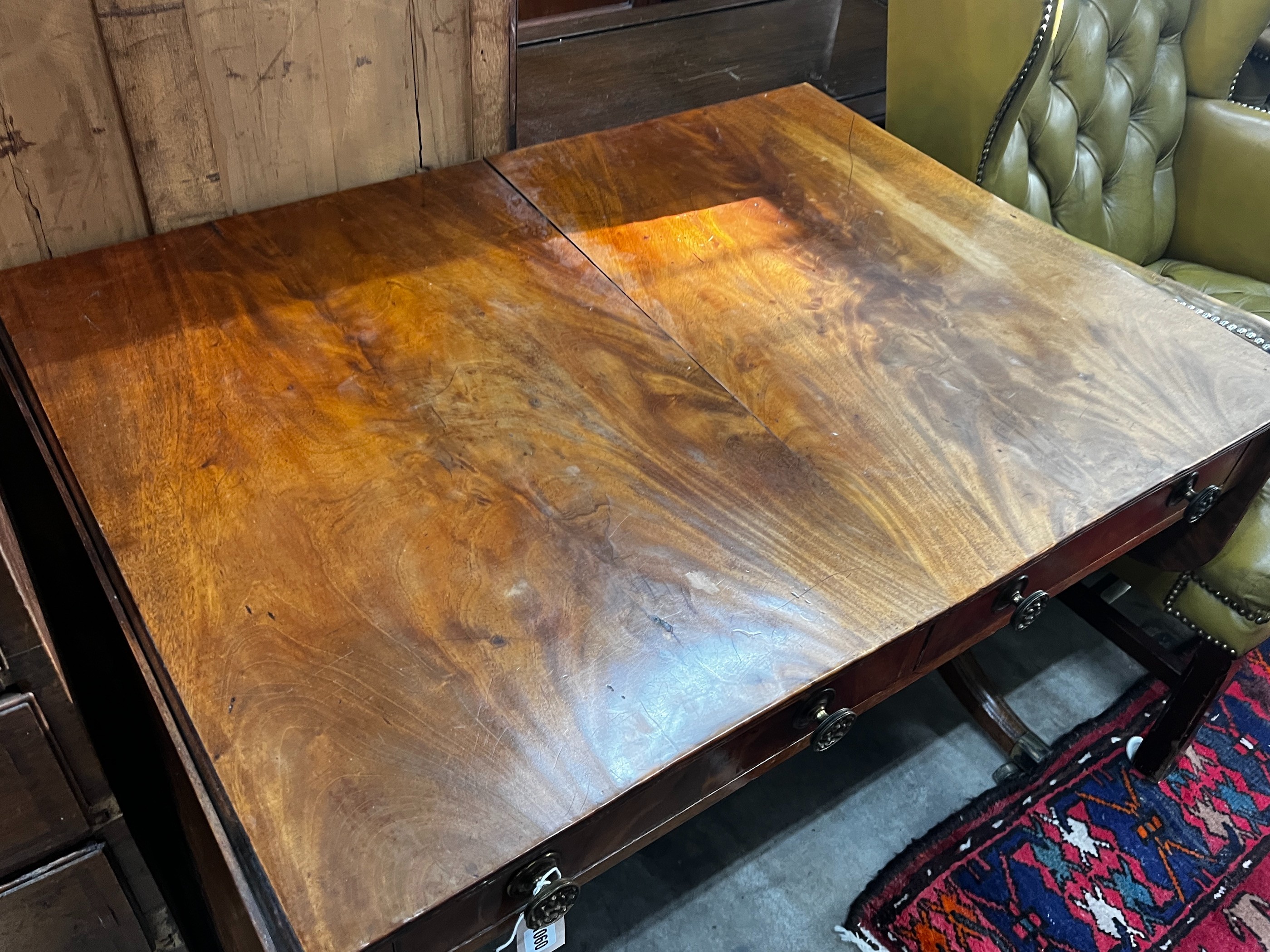 A Regency mahogany sofa table, width 99cm, depth 71cm, height 70cm - Image 2 of 4