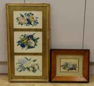 Victorian School, four watercolours, Botanical studies, largest 17 x 24cm, housed in two frames