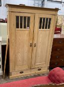 A 19th century East European pine 'knockdown' wardrobe, width 144cm height 205cm