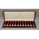 A modern cased set of twelve parcel gilt silver commemorative 'The Titchbone Spoons', The Birmingham