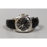 A gentleman's early 2000's stainless steel Girard Perregaux automatic chronograph wrist watch, model